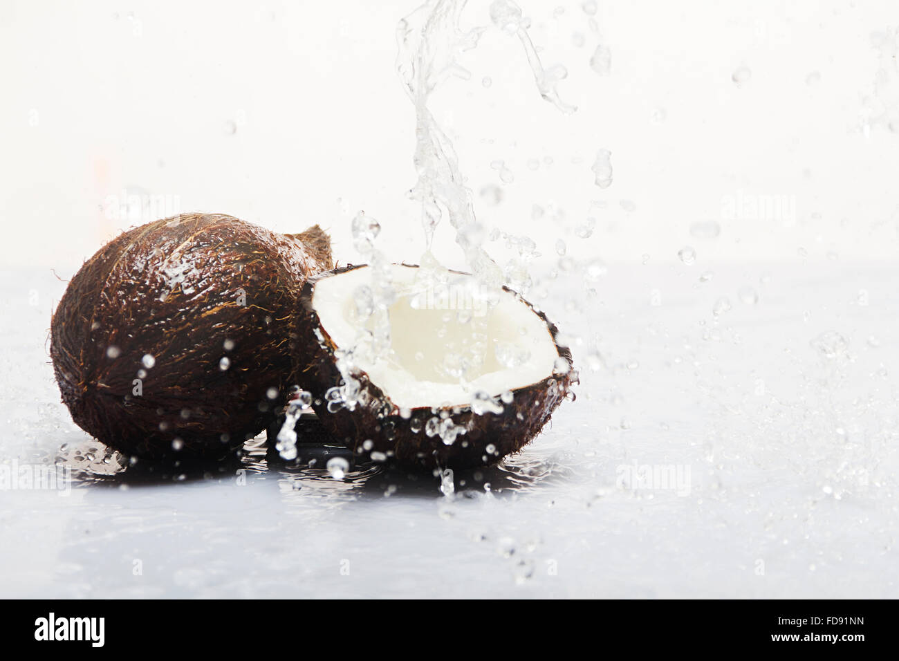 Coconut Fruits water Splash Nobody Stock Photo Alamy