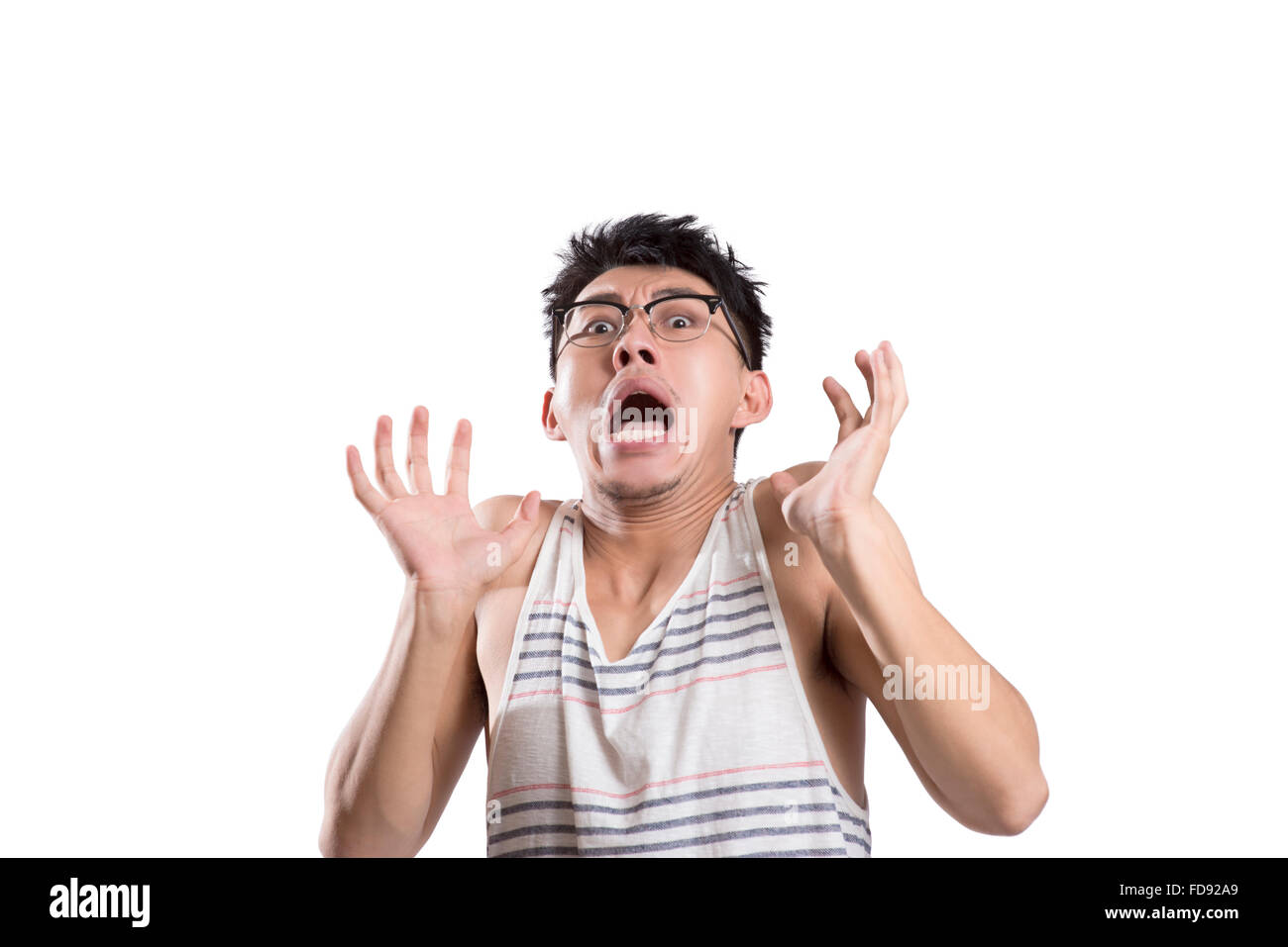 Portrait of young man horrified Stock Photo Alamy Portrait of young man horrified Stock Photo Alamy