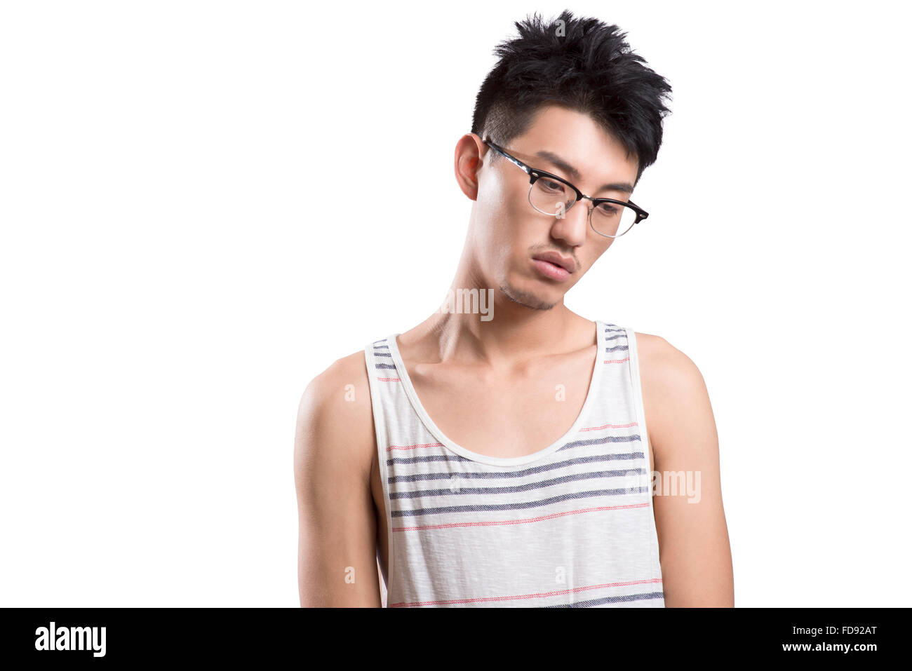 Portrait of young man depressed Stock Photo