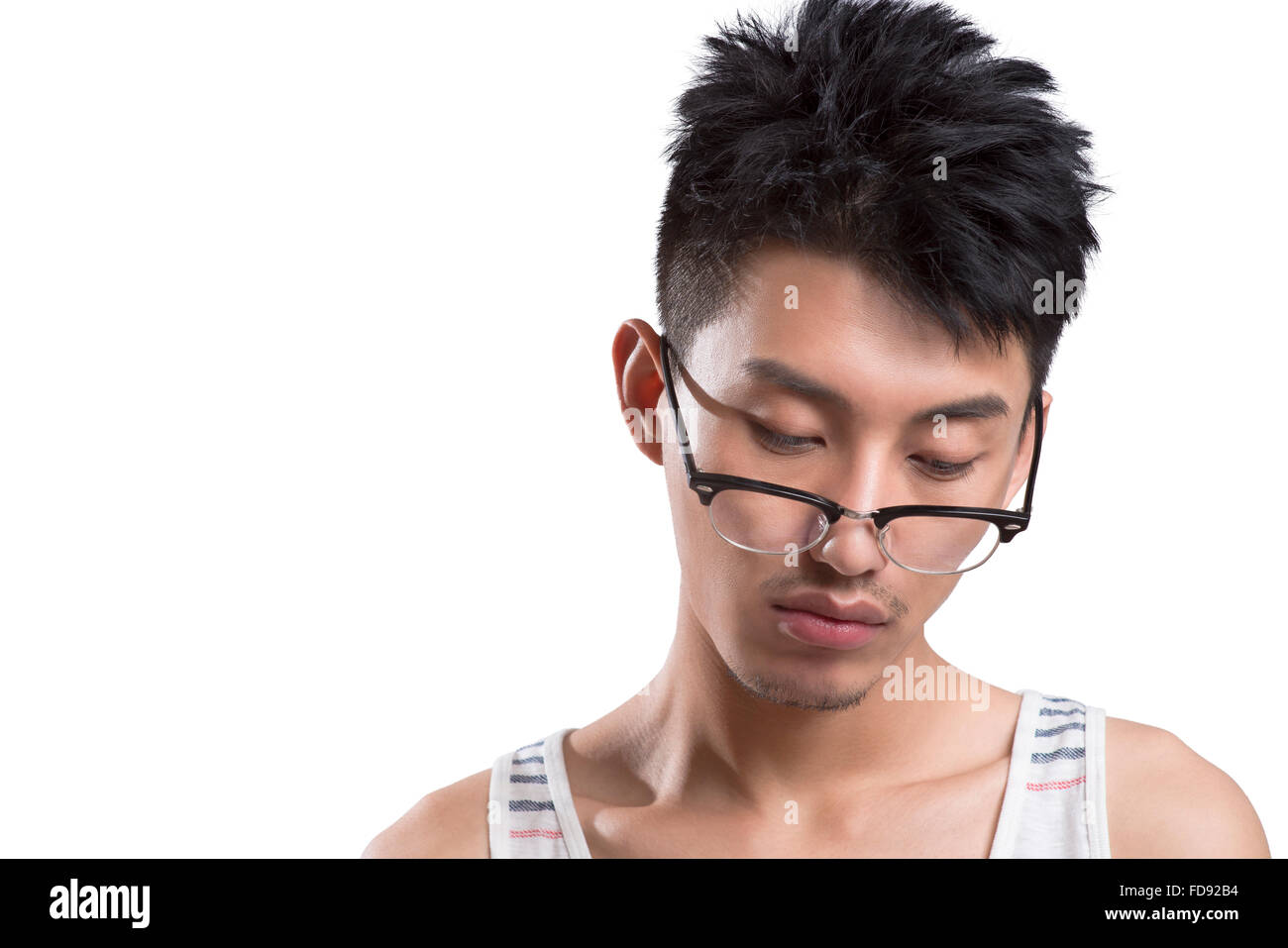 Portrait of young man depressed Stock Photo