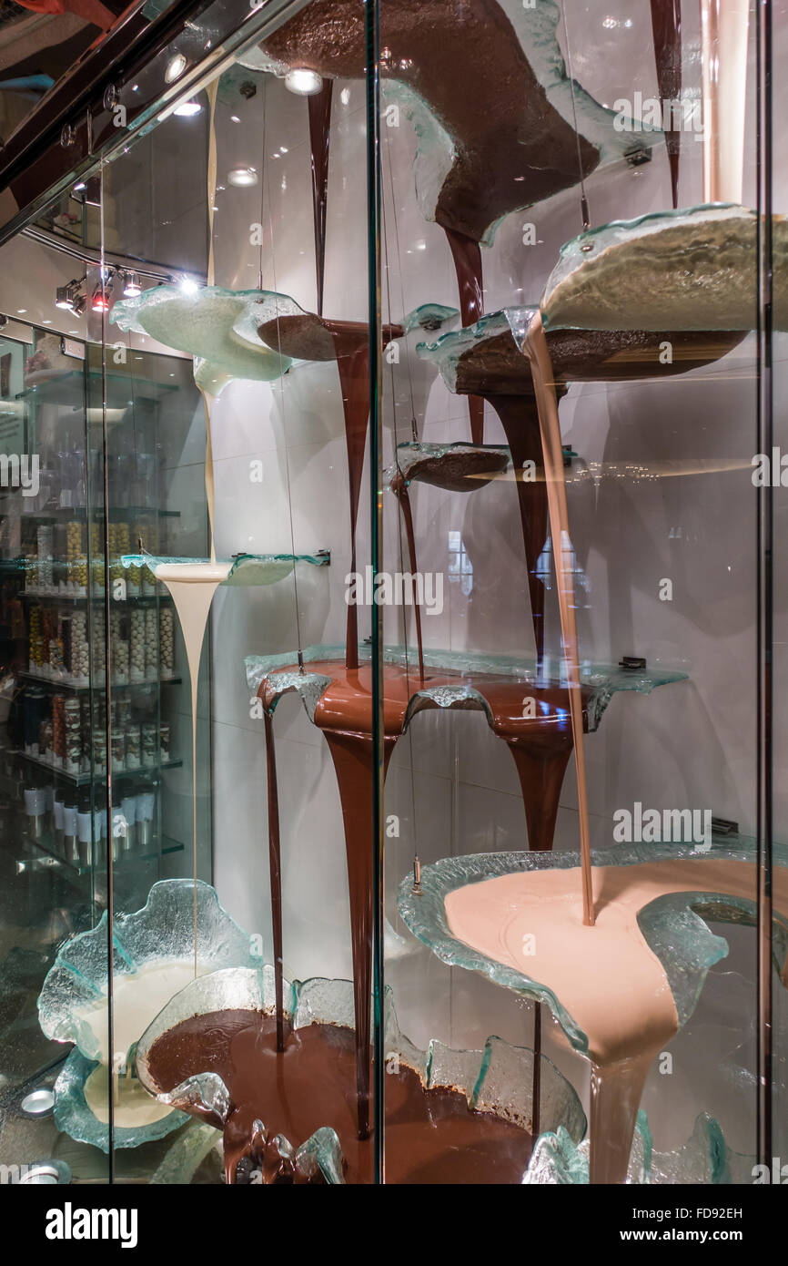 Worlds largest chocolate fountain in the Bellagio casino and resort Las