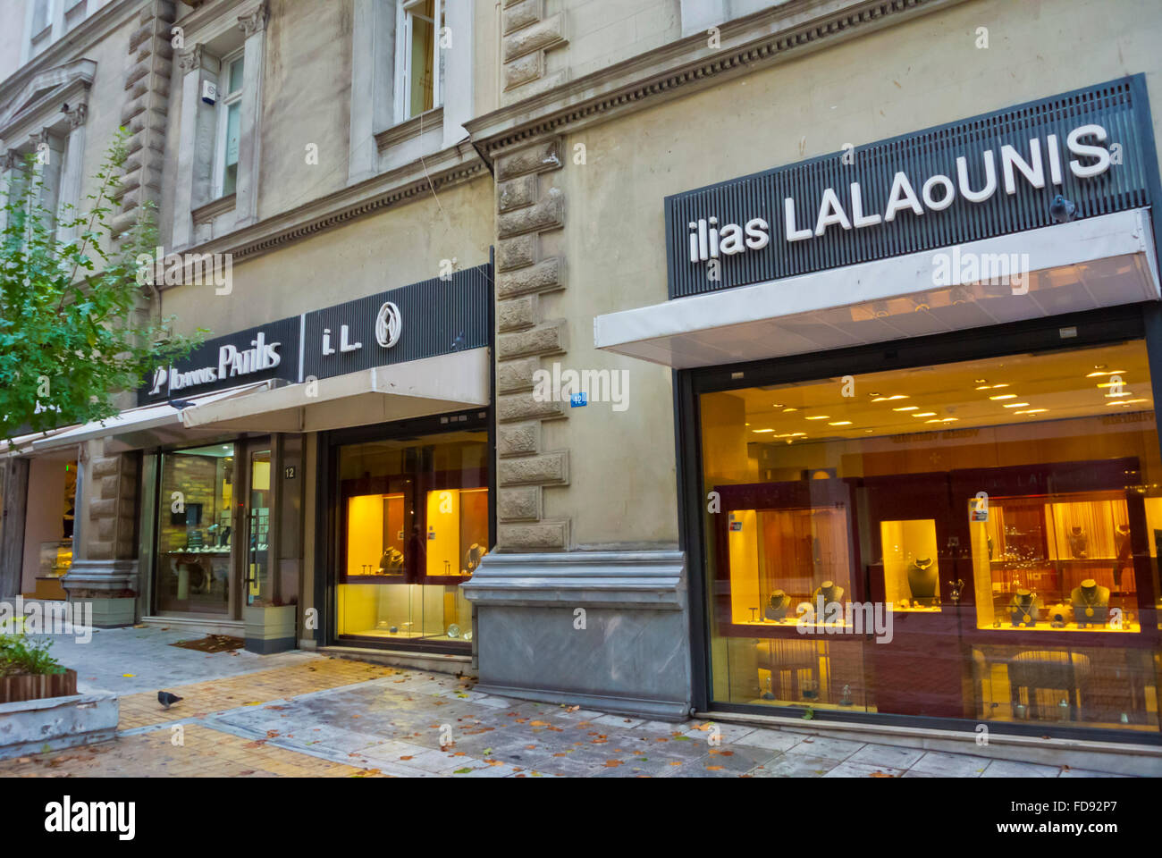 Jewellery shops, Voukourestiou streets, Athens, Greece Stock Photo Alamy