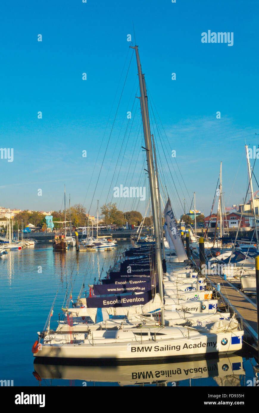 BMW Sailing Academy boats, Doca de Santo Amaro, Doca de Alcantara, harbour,  Lisbon, Portugal Stock Photo - Alamy