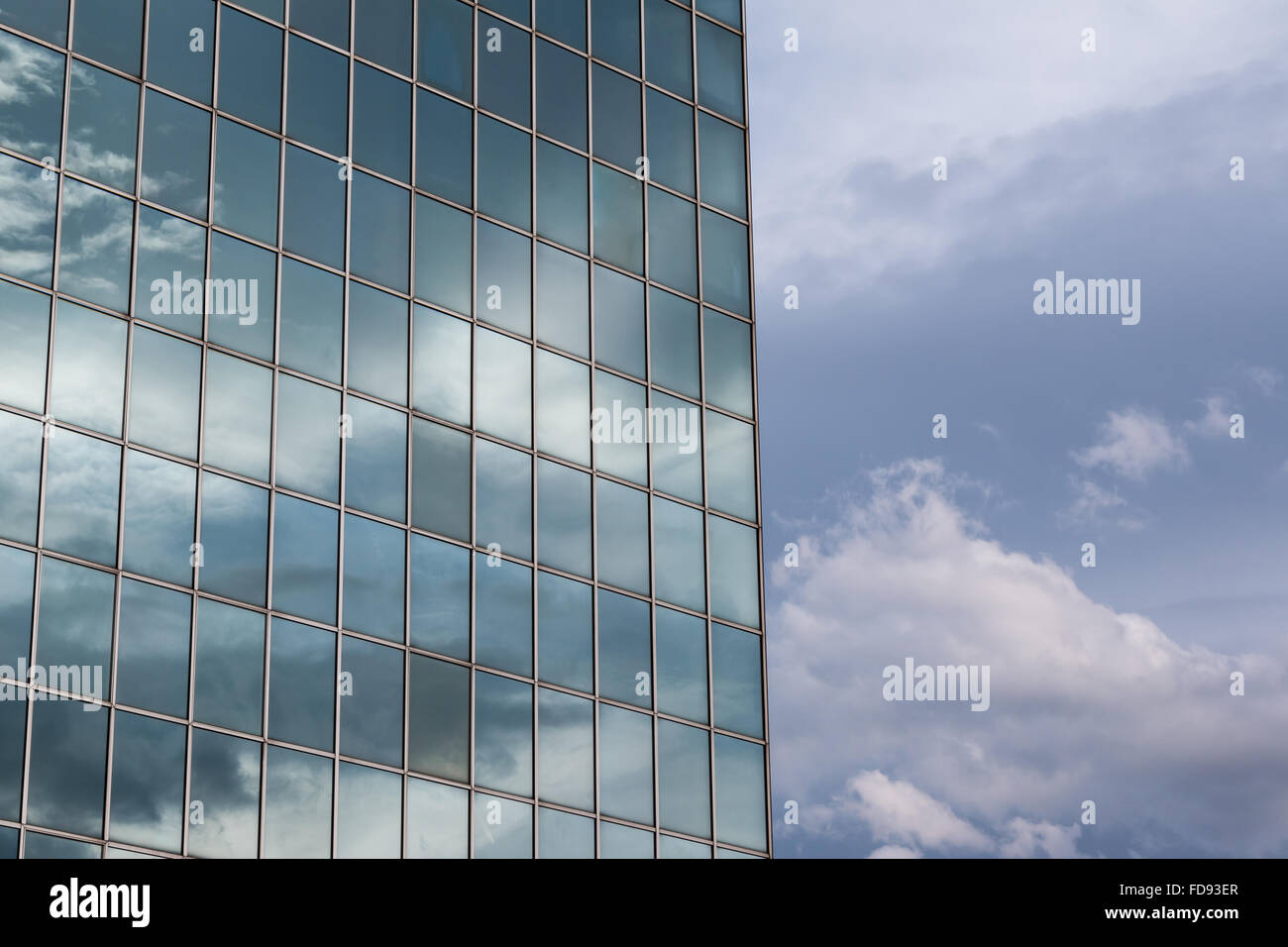 Blue Sky and Clouds Reflected in the Glass Building Stock Photo - Alamy