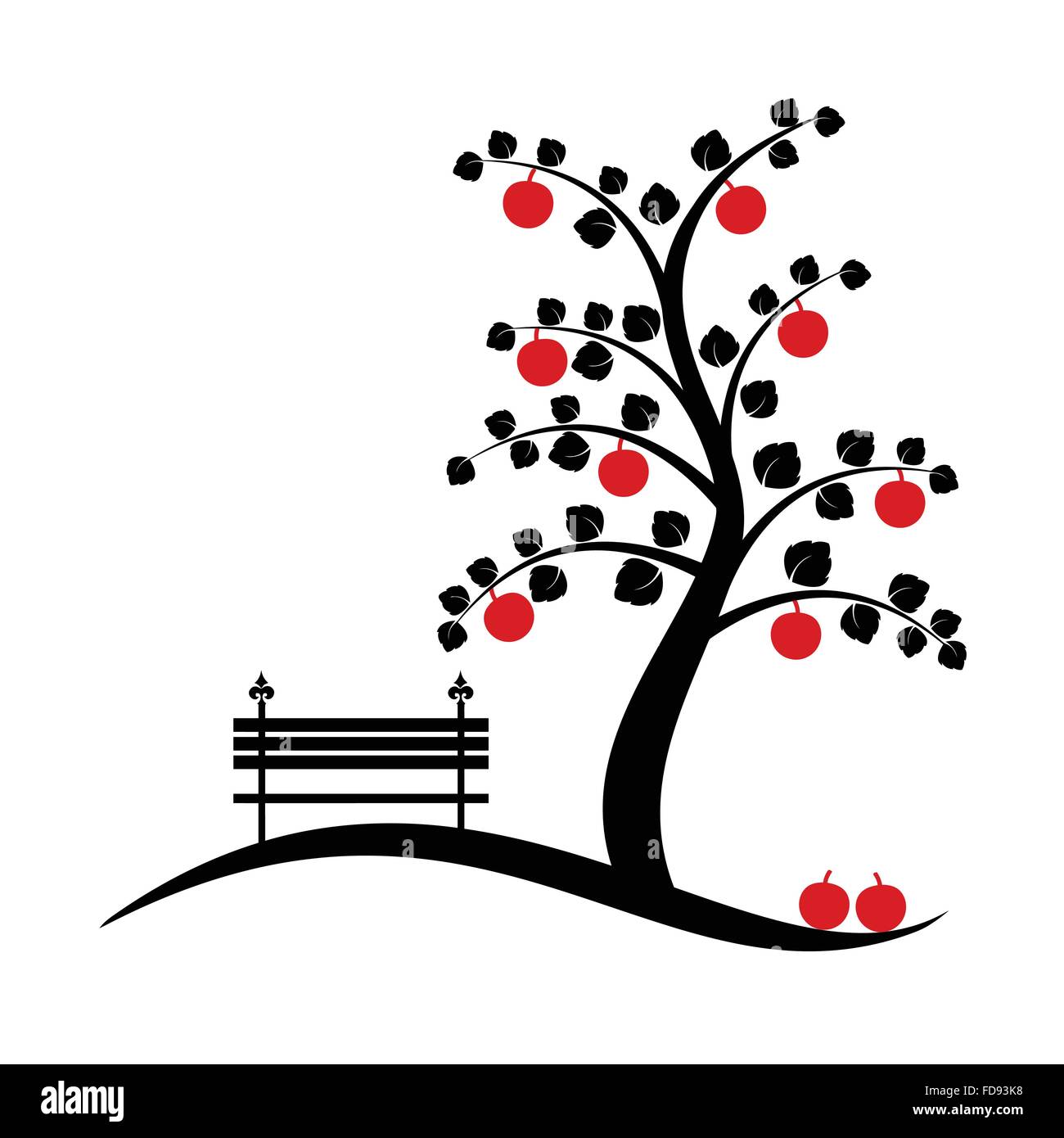 Apple tree isolated on white Stock Vector Image & Art - Alamy