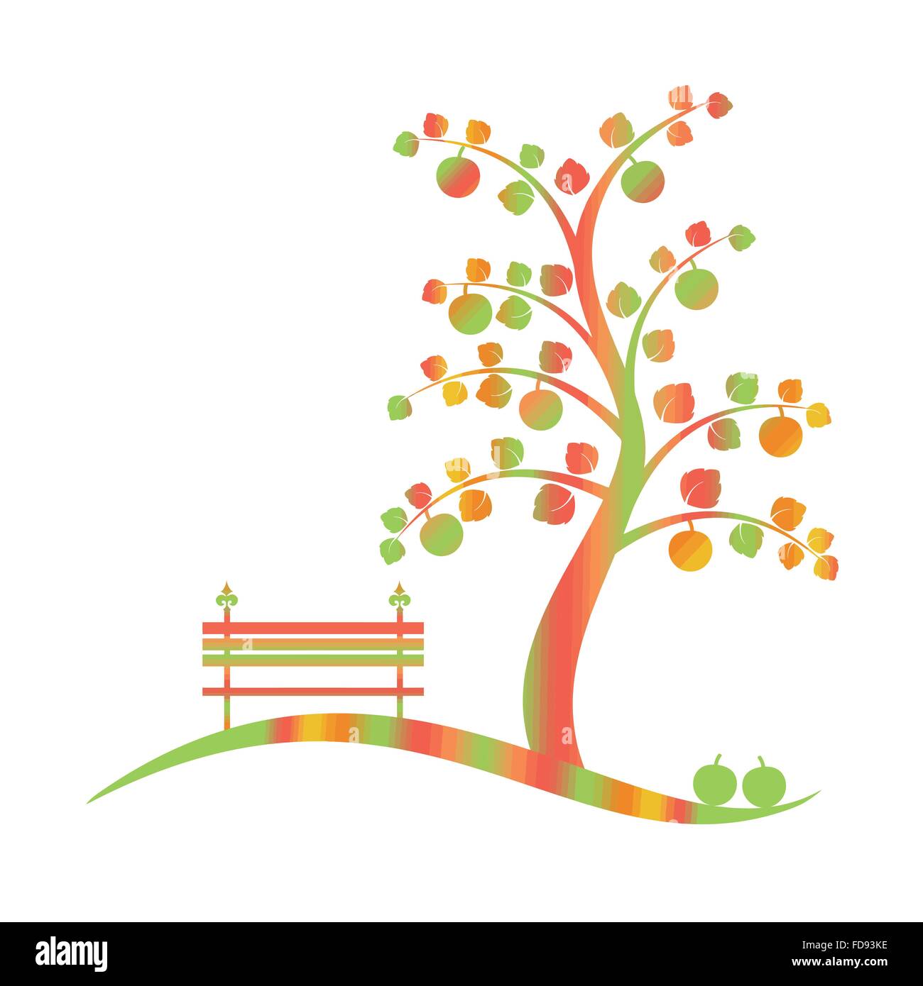 Apple tree isolated on white Stock Vector Image & Art - Alamy