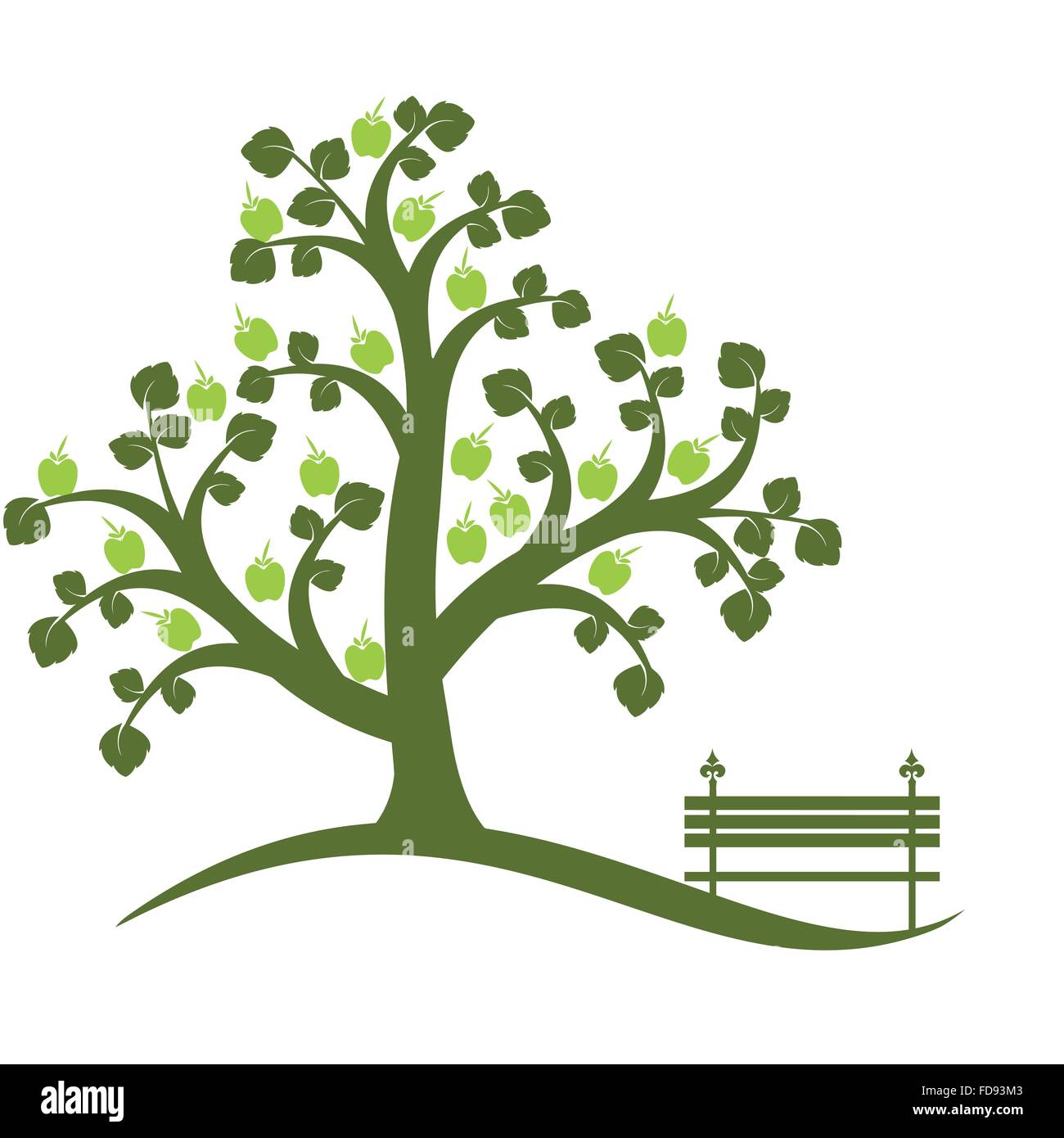 Apple tree isolated on white Stock Vector Image & Art - Alamy