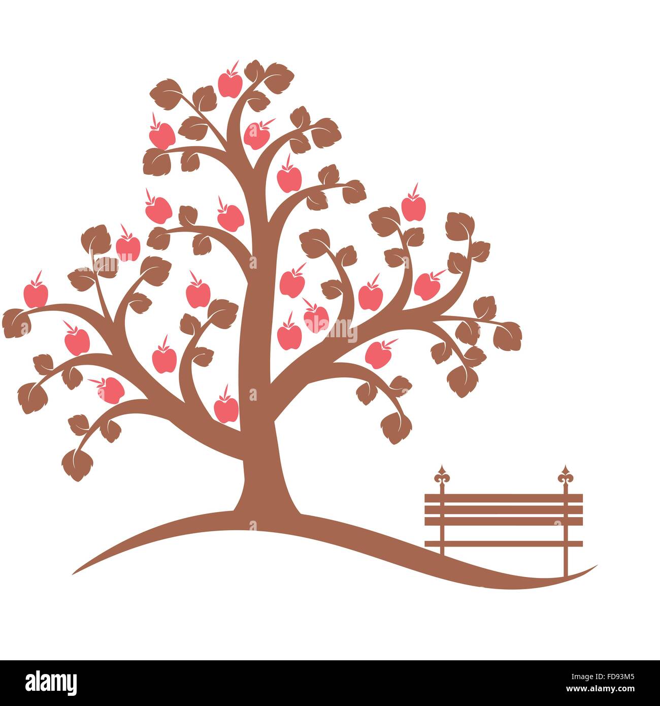 Apple tree isolated on white Stock Vector Image & Art - Alamy