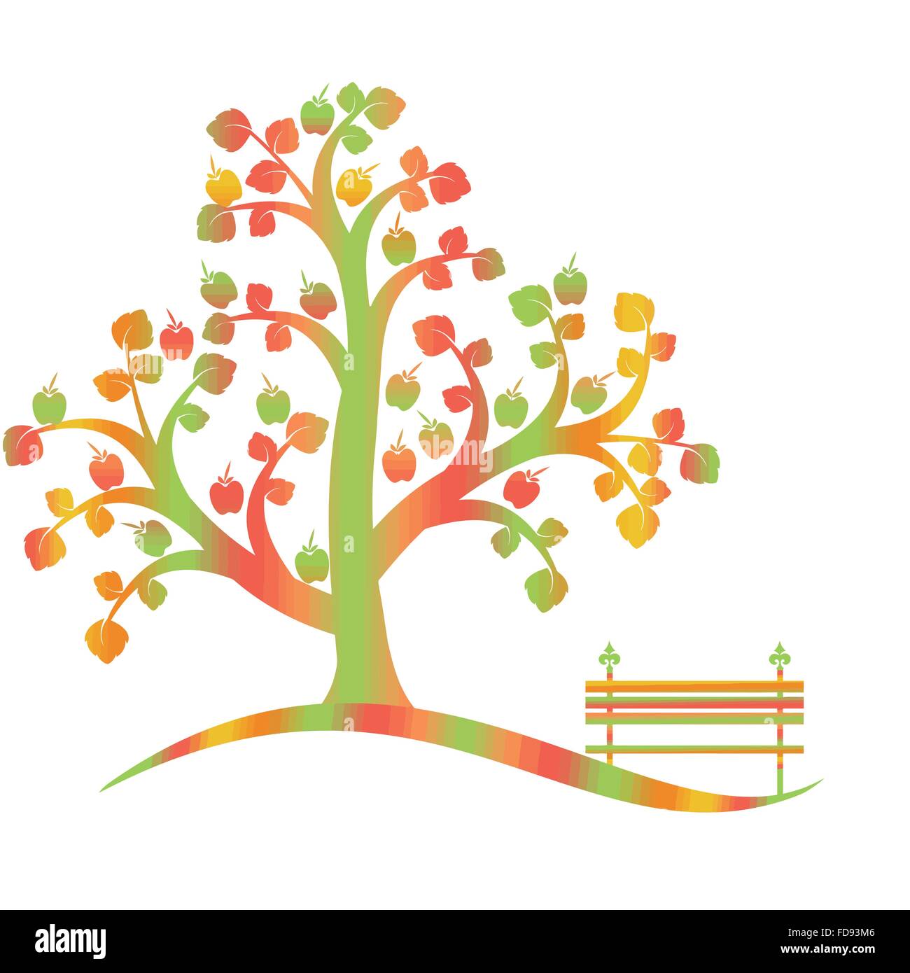 Apple tree isolated on white Stock Vector Image & Art - Alamy