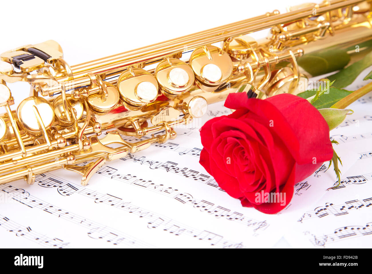 Red Roses And Saxophone Musical notes saxophone red rose hi-res stock photography and images ...