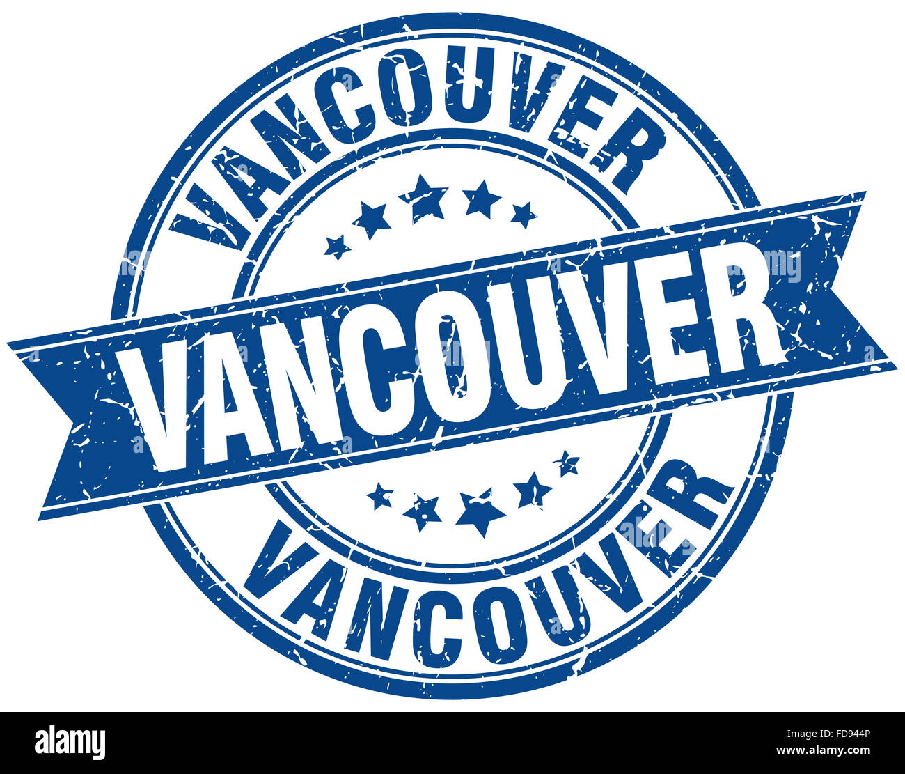 Vancouver blue round grunge vintage ribbon stamp Stock Photo - Alamy