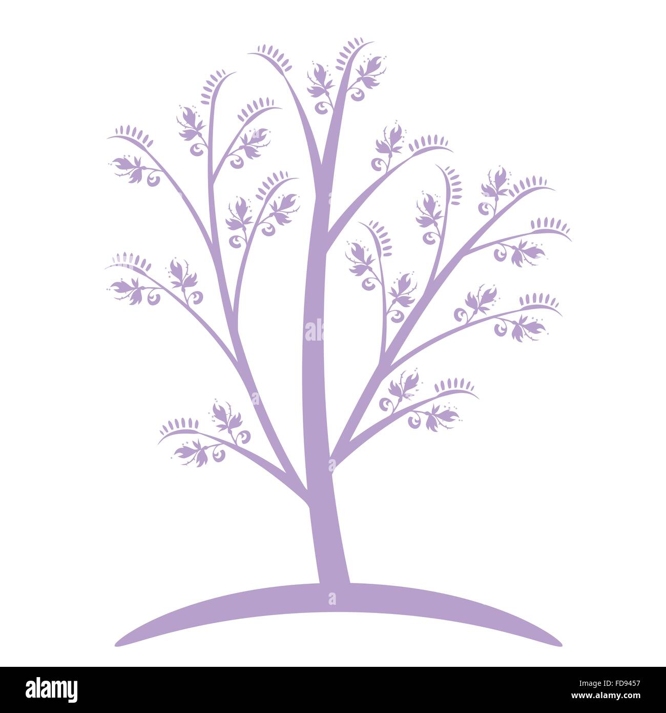 Art tree silhouette isolated on white background Stock Vector Image ...