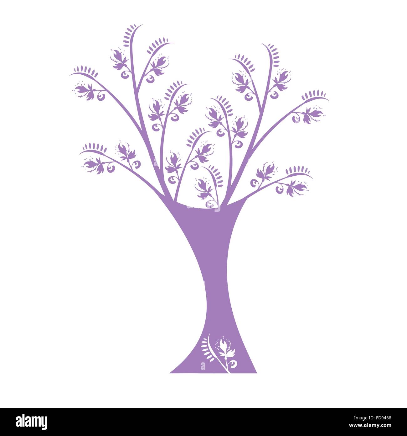Art tree silhouette isolated on white background Stock Vector Image ...