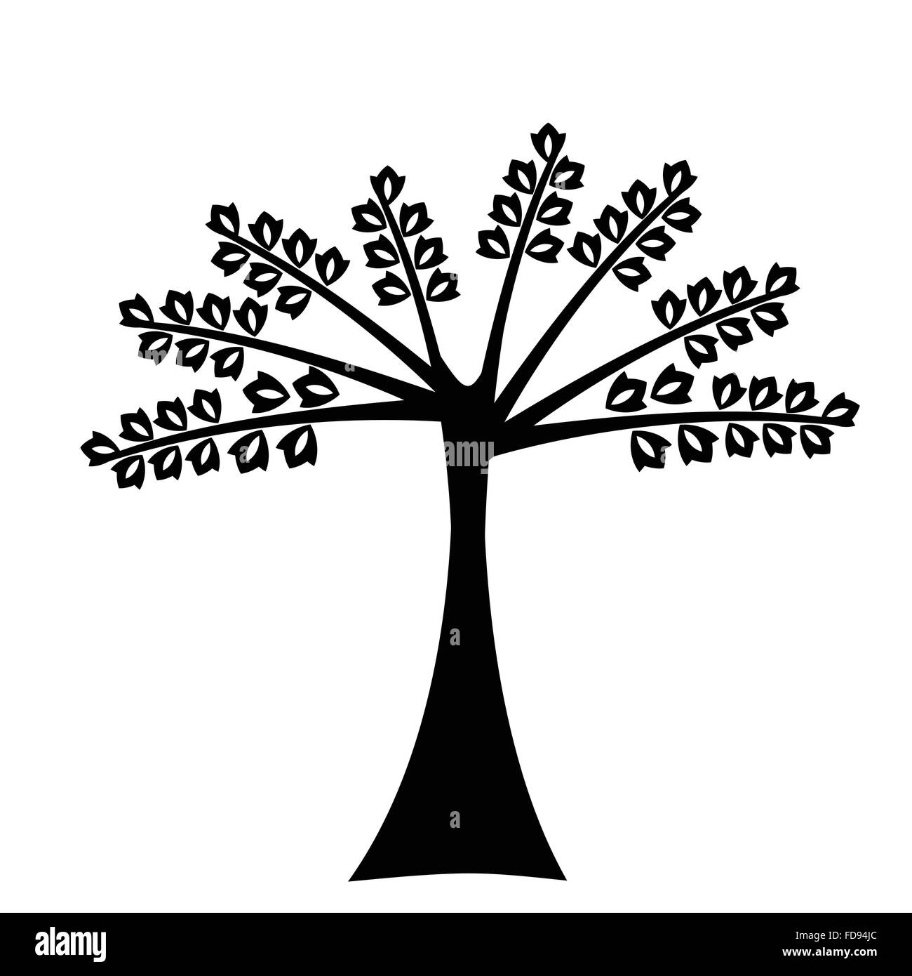 Art tree silhouette isolated on white background Stock Vector Image ...