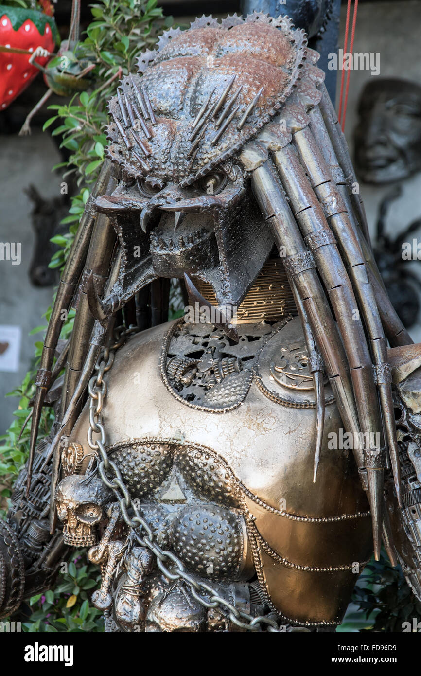 metal statue of the predator Stock Photo