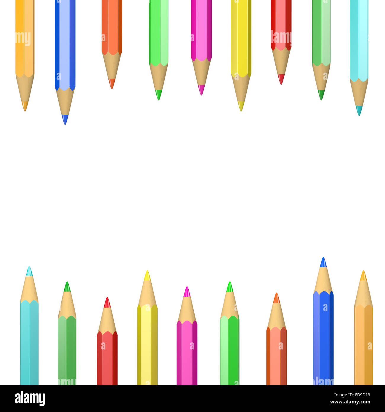 Set of Wooden Crayons Illustration on White Background Stock Photo - Alamy