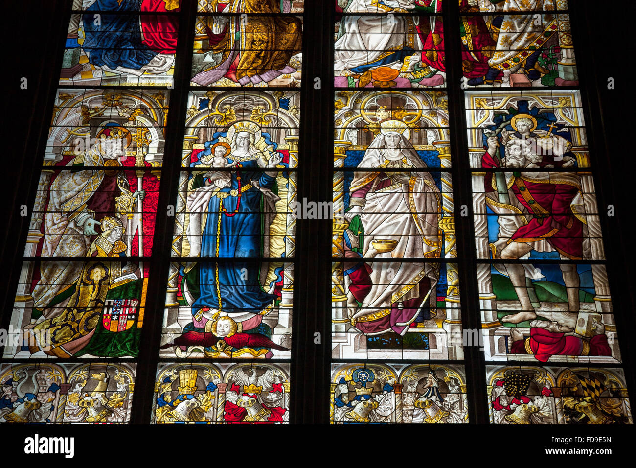 Stained Glass Window of Cathedral; Cologne; Germany Stock Photo Alamy