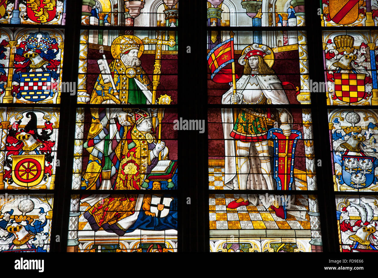 Stained Glass Window of Cathedral; Cologne; Germany Stock Photo Alamy