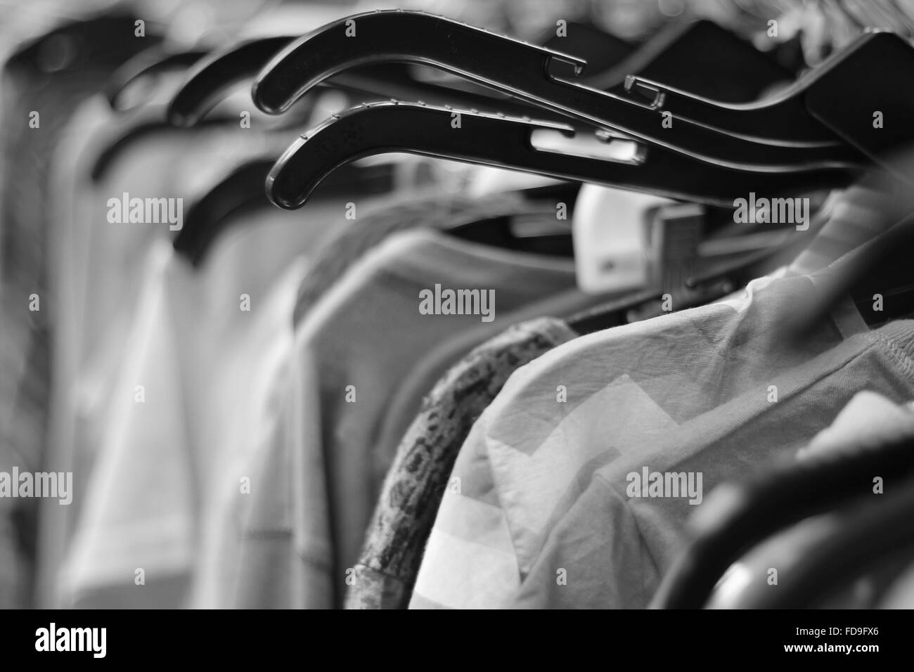 Clothes Hanging On Rack Stock Photo Alamy