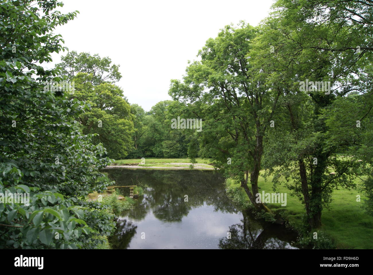 tranquil river gently flowing Stock Photo - Alamy