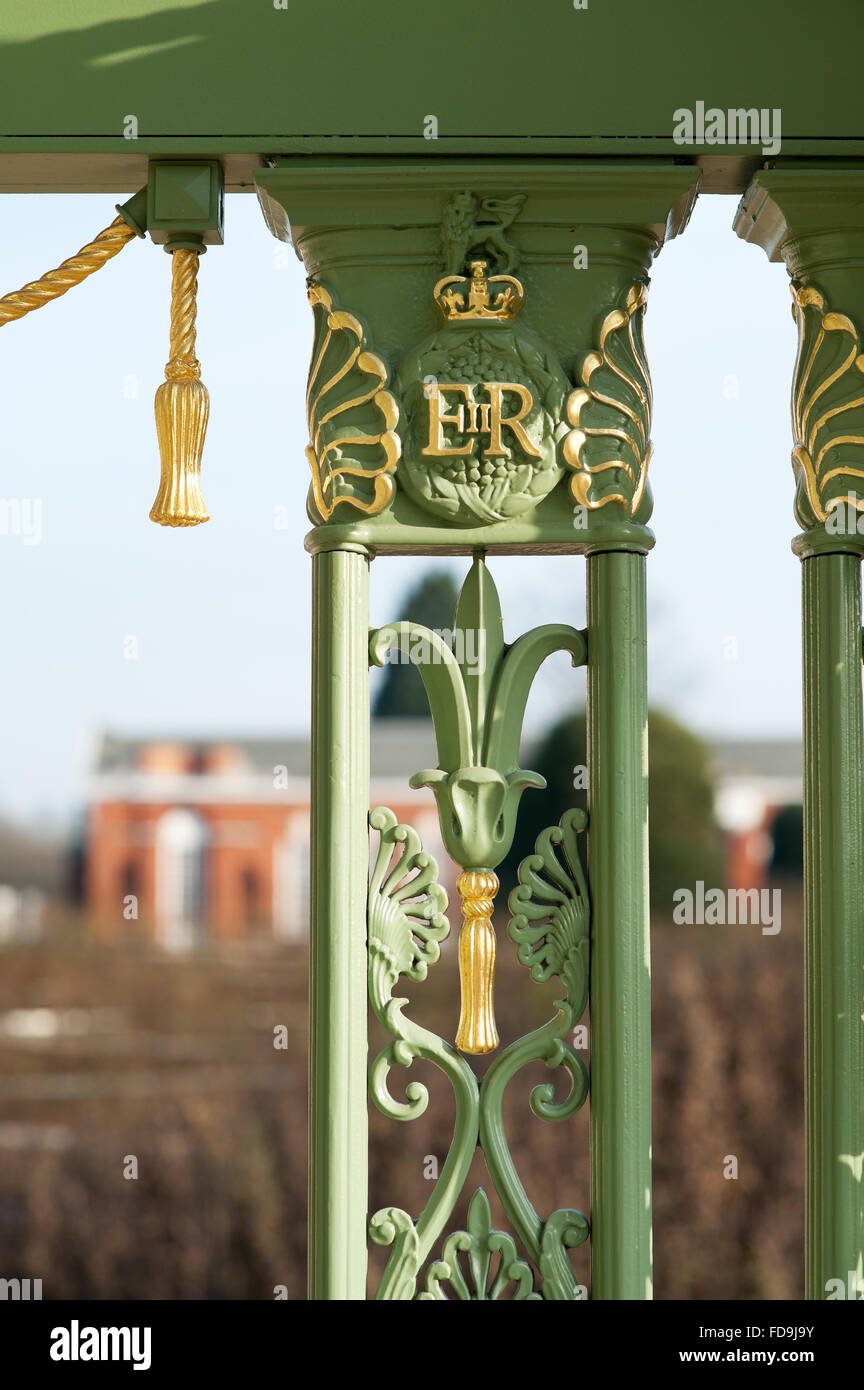 Wrought iron entrance canopy added to Kensington Palace to celebrate Queen Elizabeth II’s Diamond Jubilee Stock Photo