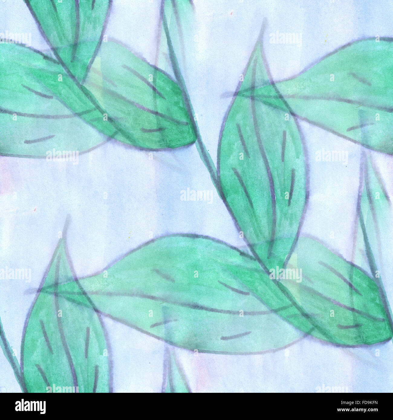 watercolor flower blue green pattern seamless floral background