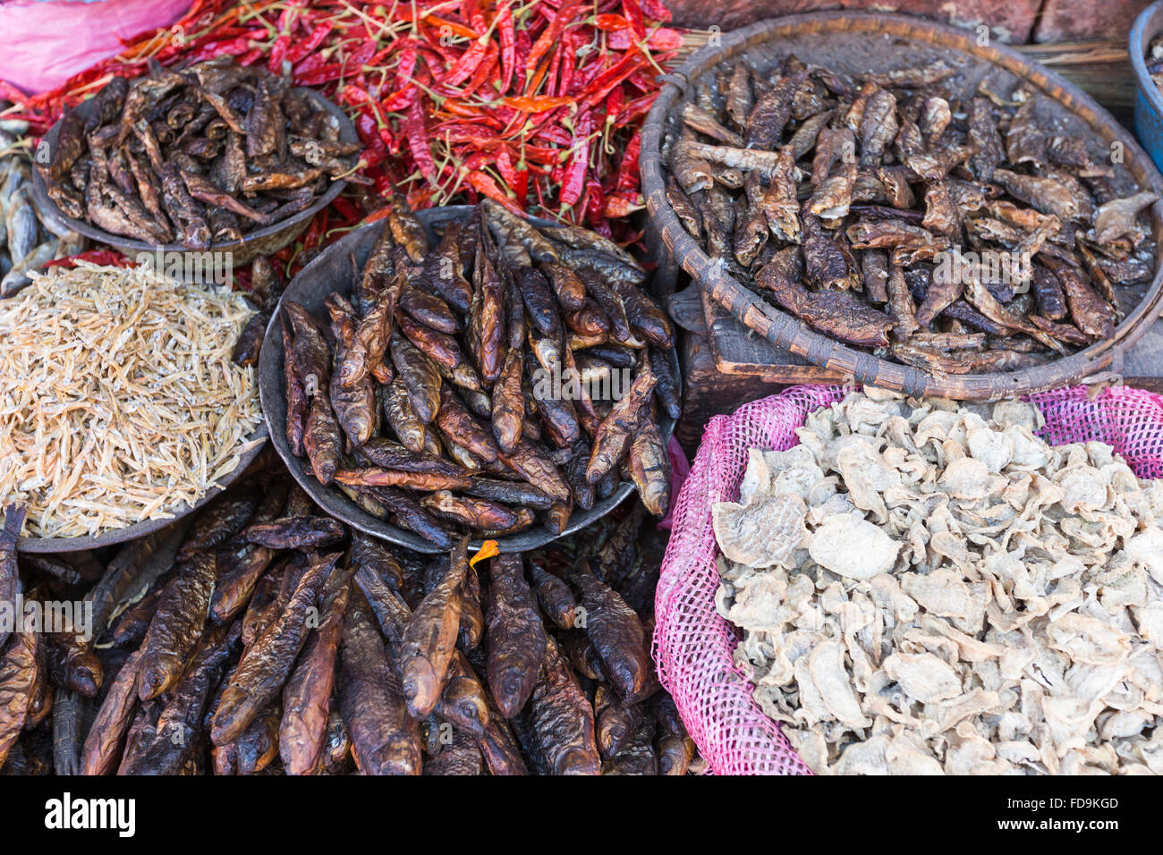 Smoked and dried fish in street of Kathmandu, Nepal Stock Photo Alamy