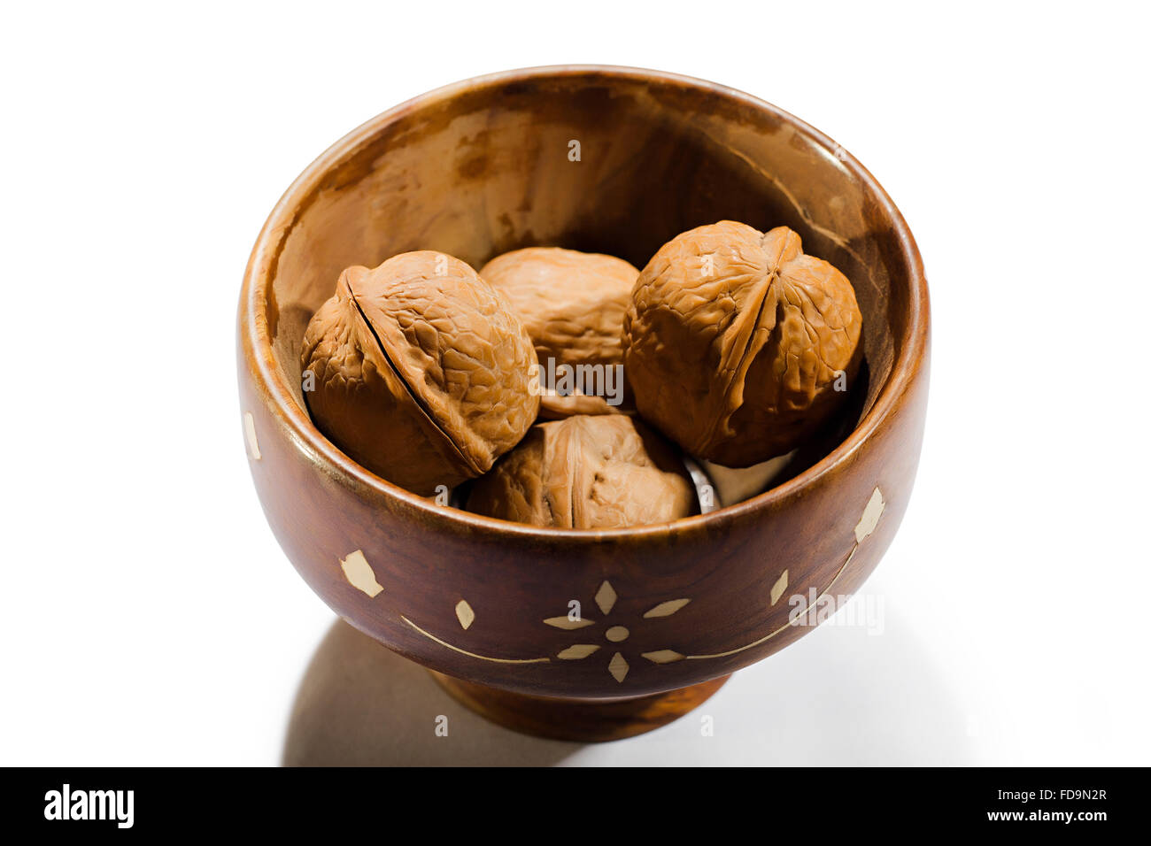 Walnut bowl Dry-fruit Health Nobody Stock Photo - Alamy