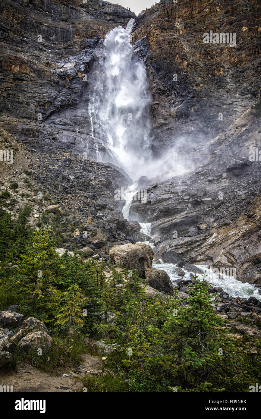 Takakkaw Falls in Yoho National Park British Columbia Canada. Stock Photo