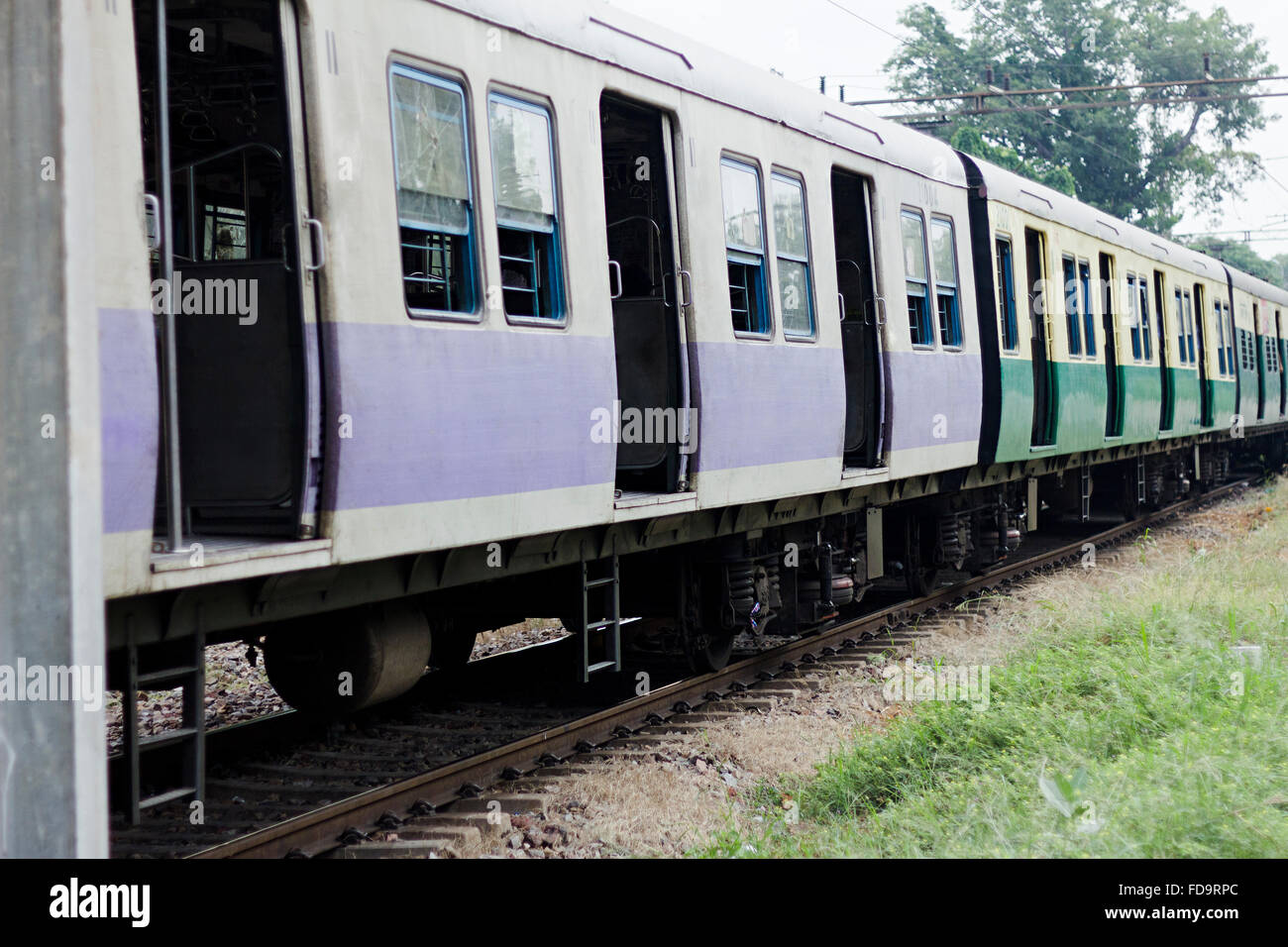 Groups crowds Railway track Train Journey Stock Photo Alamy