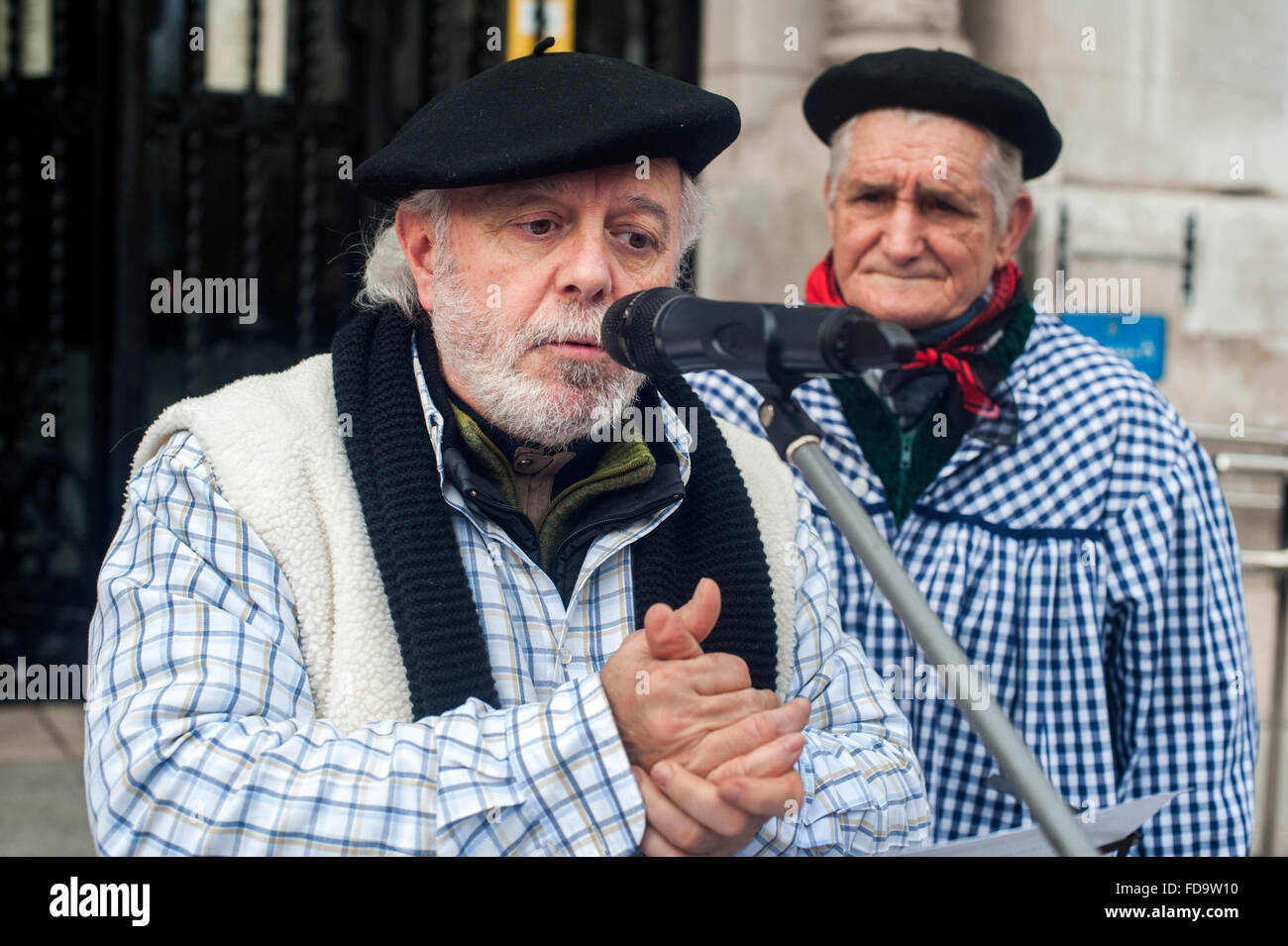 The marceros sing folk songs to welcome the month of March Stock Photo
