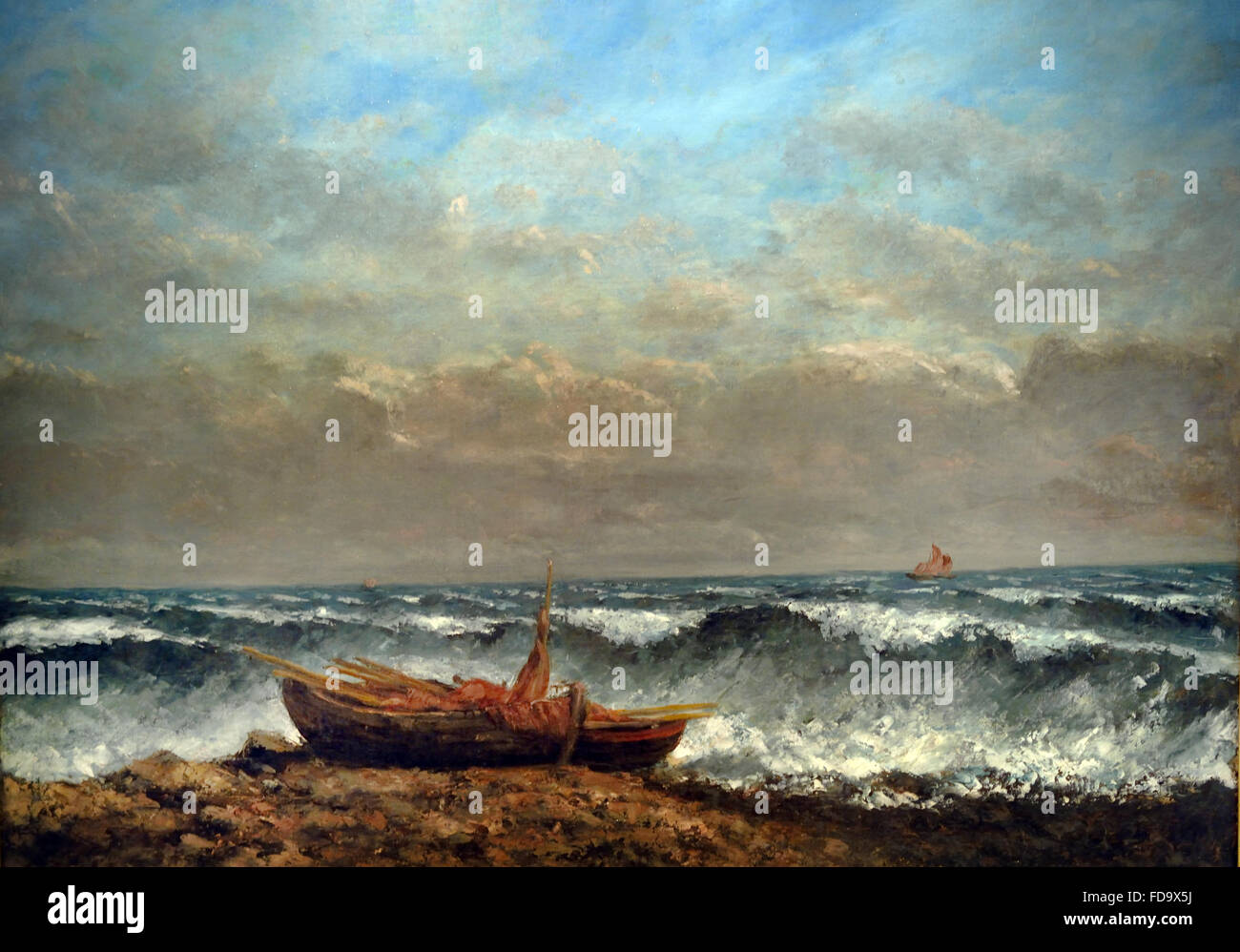 La Vague - The Wave Gustave Courbet (1819-1877) France French Stock Photo