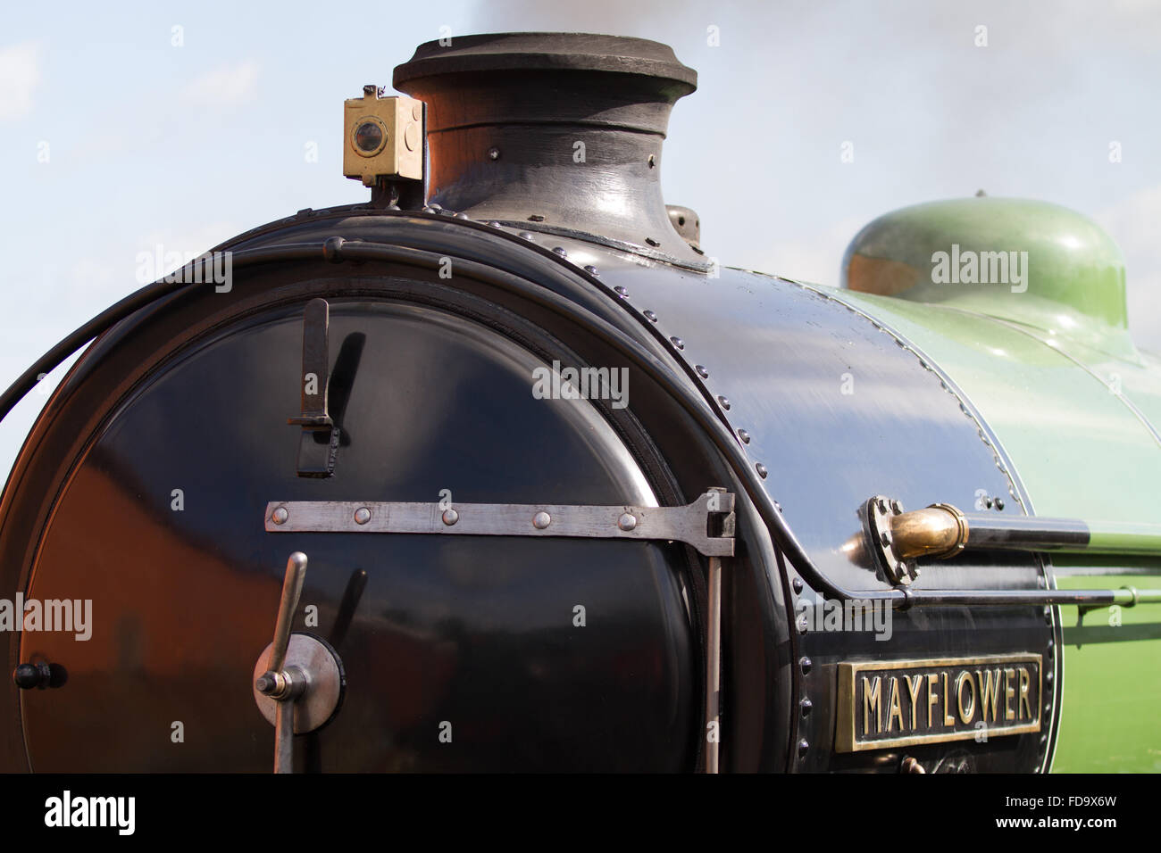 LNER B1 Class Mayflower close up of the front end Stock Photo