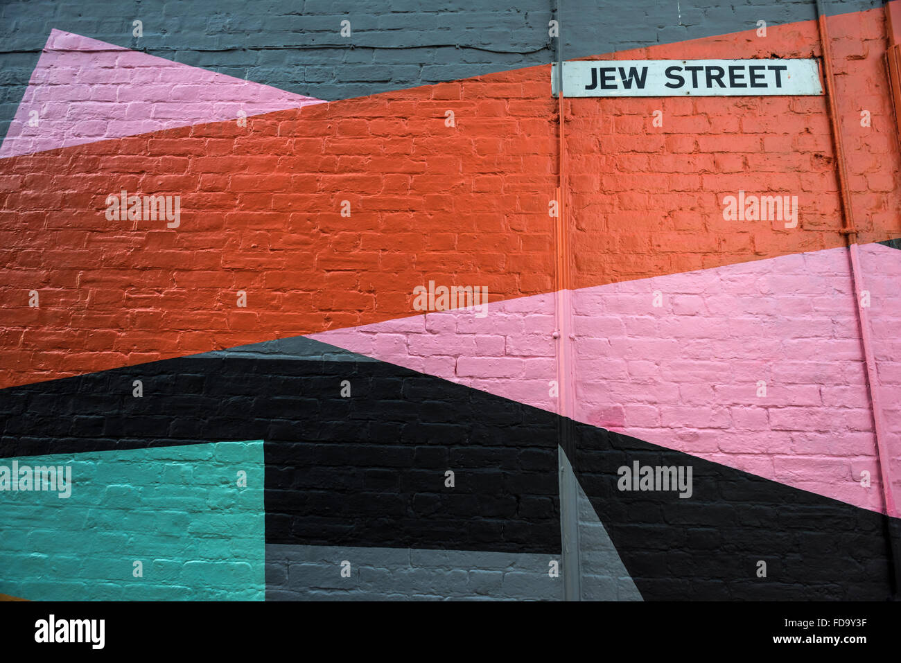 Brightly coloured wallpainting on Jew Street, Brighton Stock Photo Alamy
