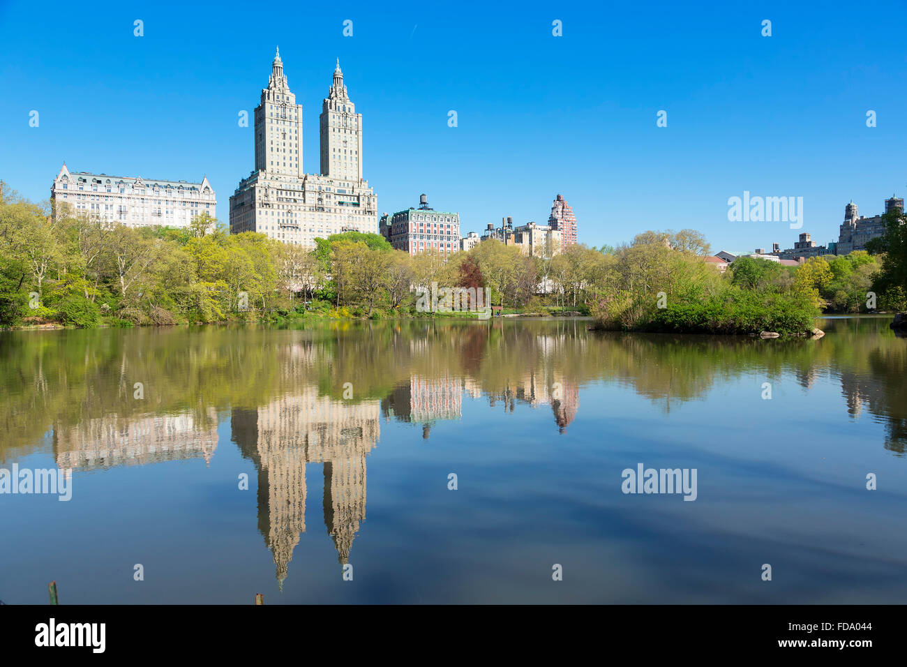 High rise buildings around Central Park Stock Photo