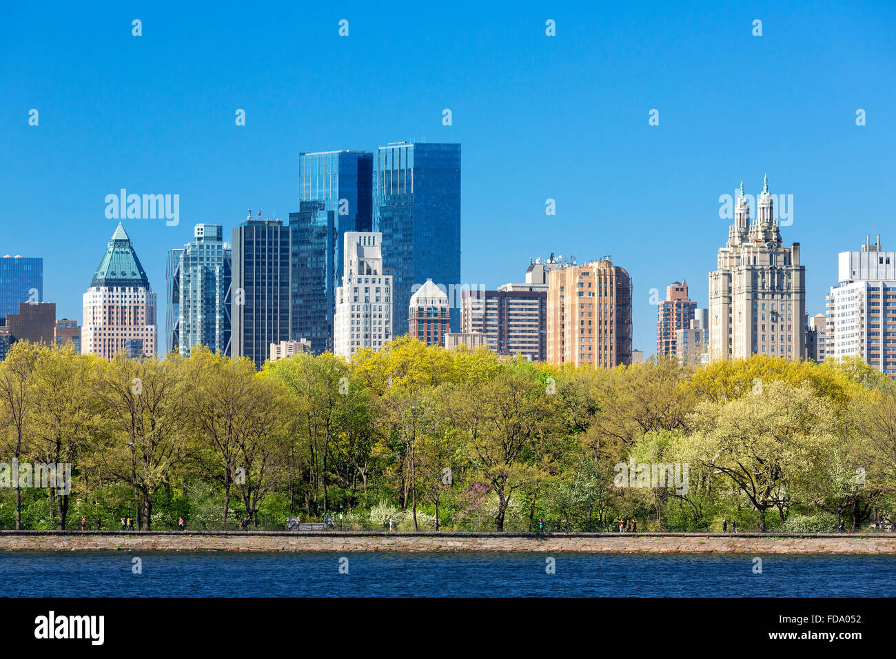 High rise buildings around Central Park Stock Photo