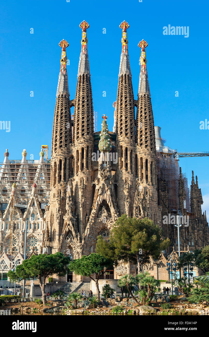 Barcelona, Sagrada Familia by Antoni Gaudi Stock Photo