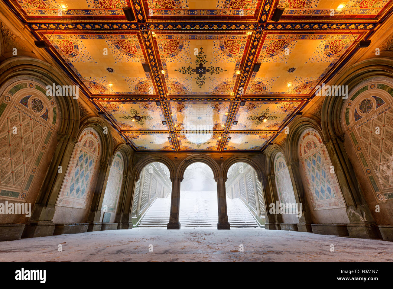 Check Out This Clever Photograph Showing All 4 Seasons at Bethesda Terrace  in Central Park