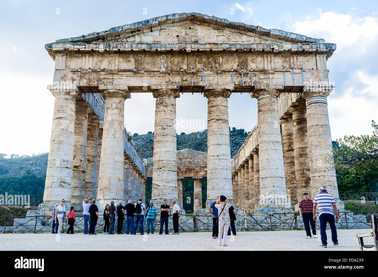 The Doric Temple at Segesta, Sicily built in late 5th century BC Stock Photo