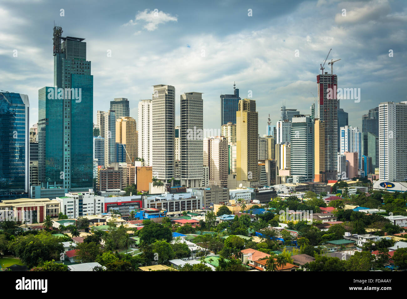 View of the skyline of Makati in Metro Manila, The Philippines. Stock Photo