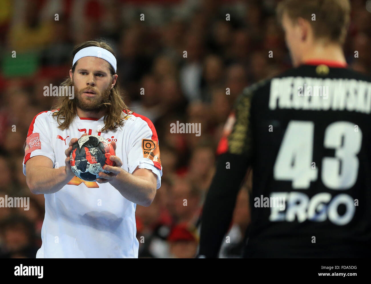 Denmark's Mikkel Hansen in action during the 2016 Men's European