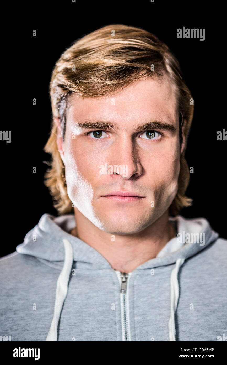 Close up of serious man staring at camera Stock Photo Alamy