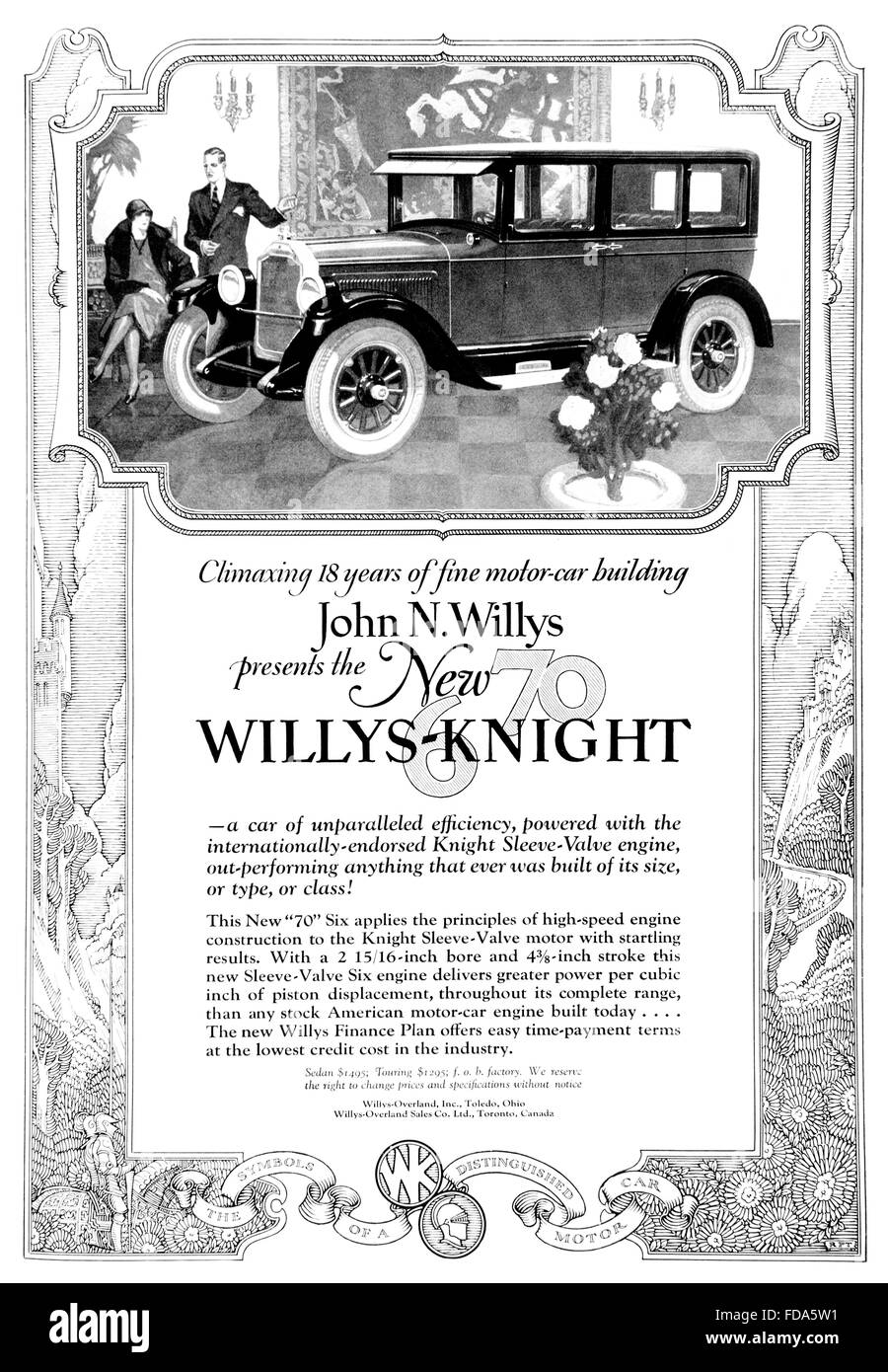 New, Willys 70, 6 cylinder, American car advertisement from 1926 International Studio Magazine Stock Photo