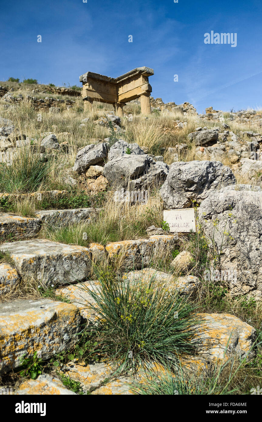 Archaeological Greco-Roman site of Solunto in Sicily, Italy Stock Photo