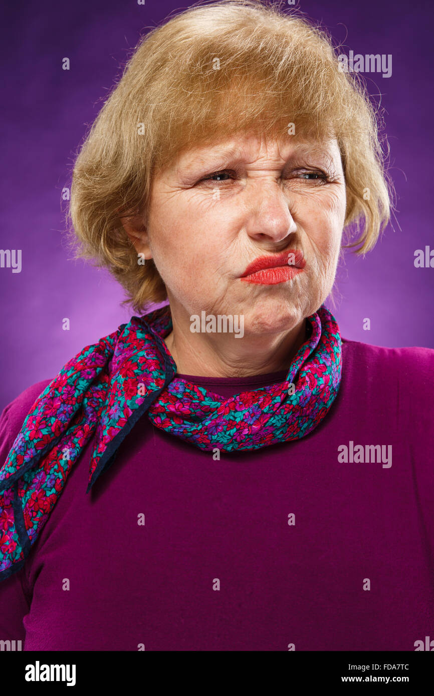 The portrait of a disaffected senior woman Stock Photo