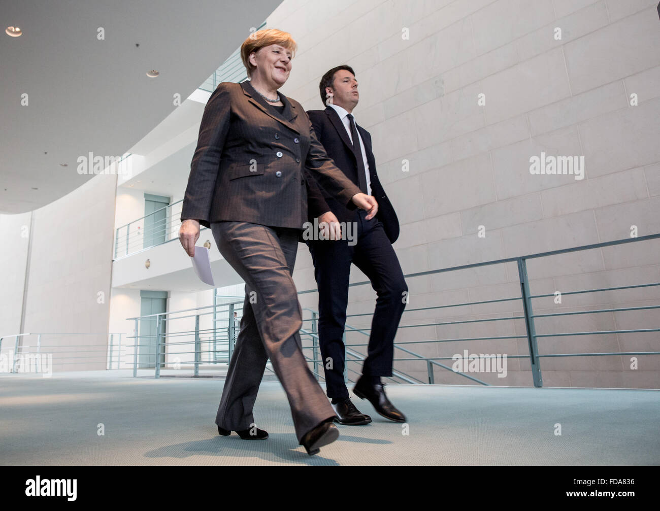 Image result for Matteo Renzi and Merkel in Berlin at the balcony Chancellery