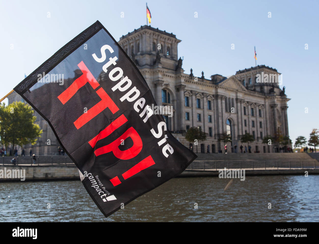 Berlin, Germany, demonstration against the FTA TTIP Stock Photo