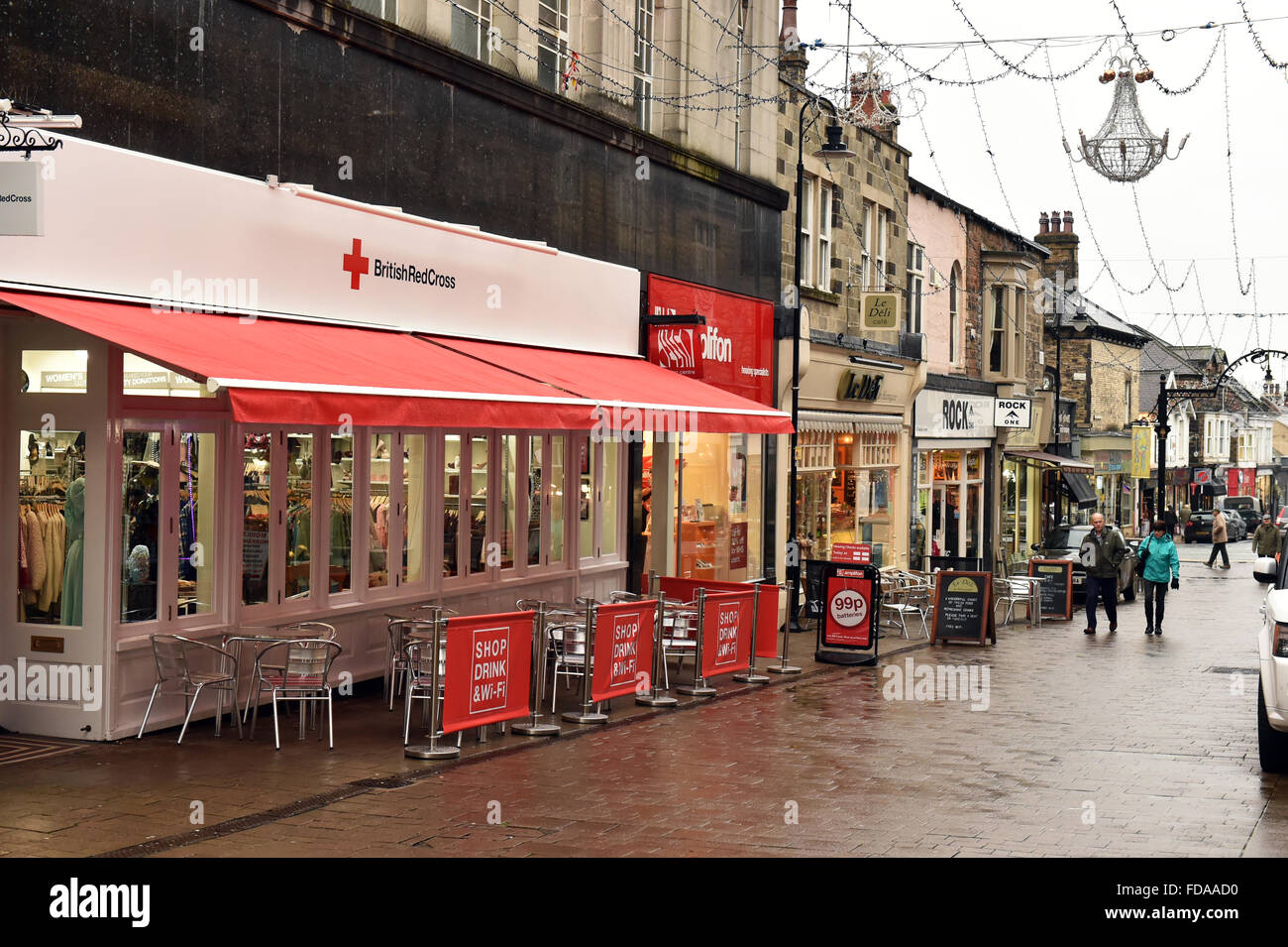 New British Red Cross charity shop Harrogate UK Stock Photo