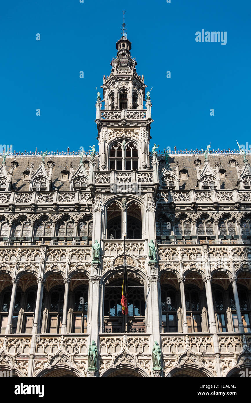 Historical buildings in Brussels (Belgium) with blue sky Stock Photo