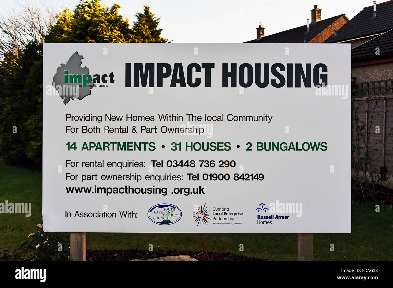 Advertising hoarding for Social Housing Development. Rydal Road, Kendal